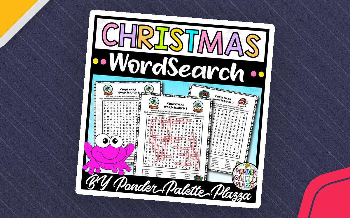 Christmas Word Search Puzzle + Answers included teaching resource preview