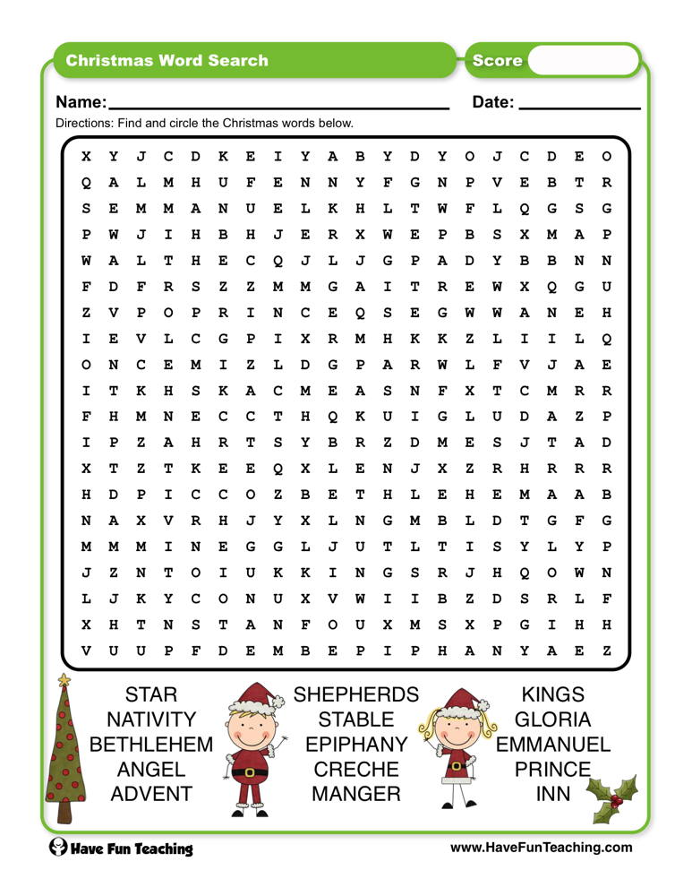 Christmas Words Word Search Worksheet teaching resource preview