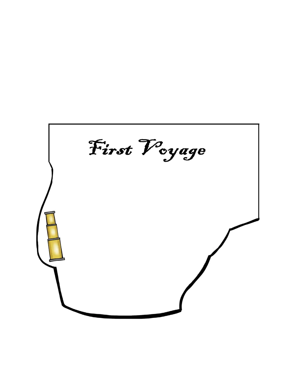 Booklet response page titled “First Voyage” provides space to record information about Columbus's voyage