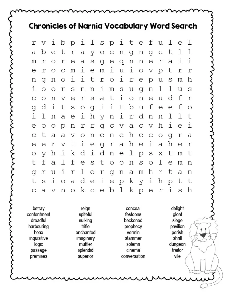 Chronicles of Narnia Word Search – cover
