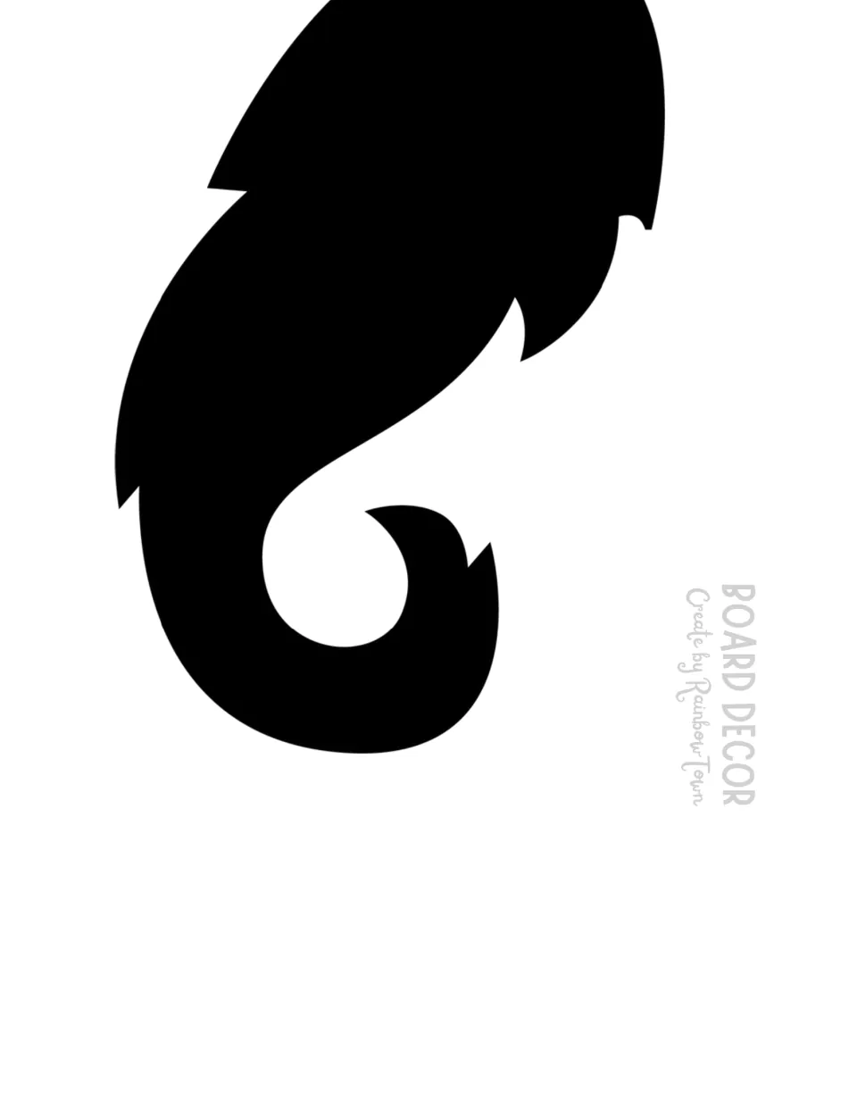 Cut-out piece: lower half of the large black curled mustache, matching the top half to complete the shape