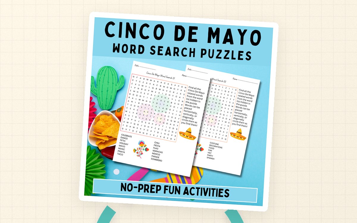 Cinco De Mayo Word Search Puzzle | No Prep Fun Holiday Activities! teaching resource preview