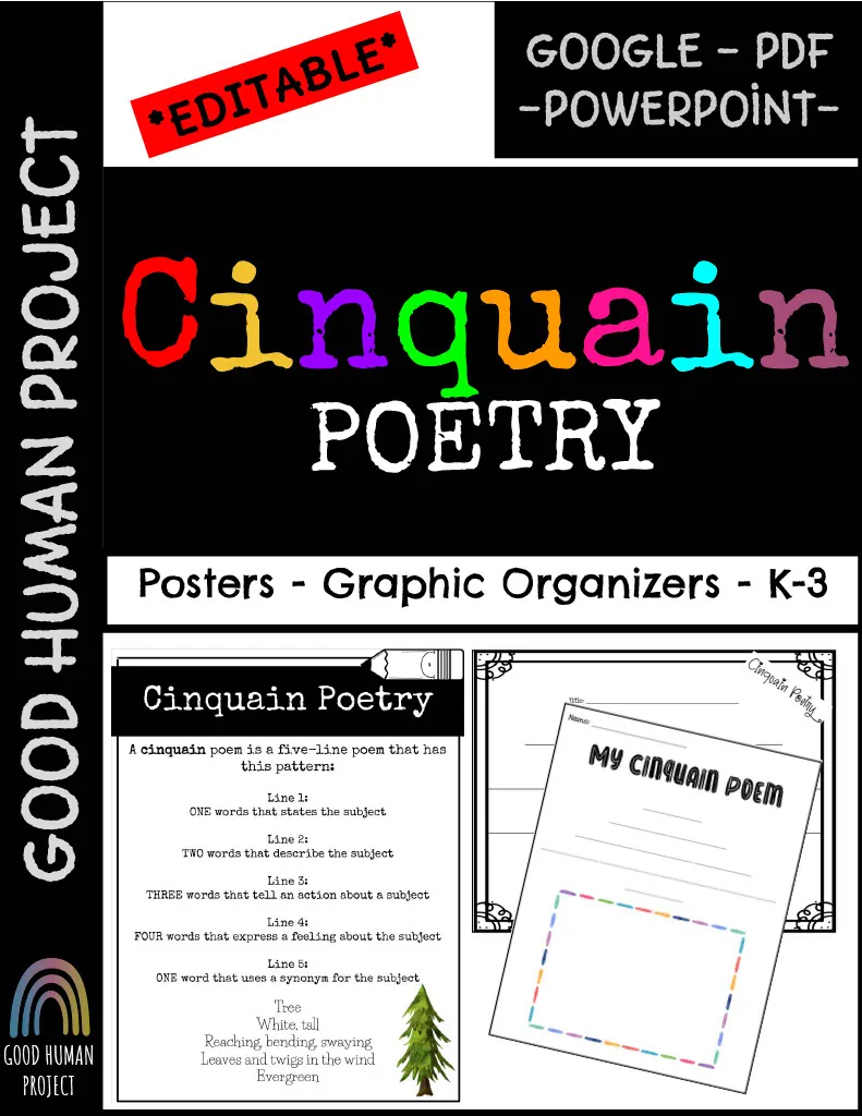 Cinquain Poetry – Posters & Graphic Organizers – cover