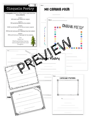 Cinquain Poetry – Posters & Graphic Organizers – preview 1