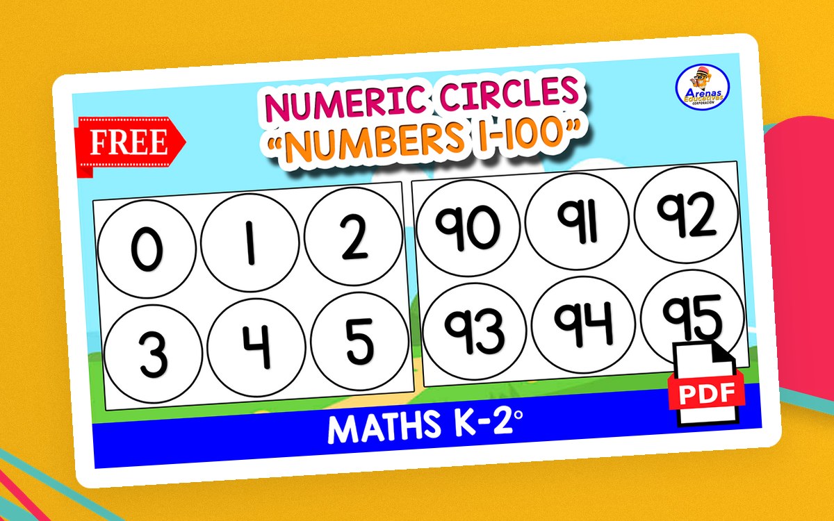 Circle Numbers 1 to 100 – Black and White Printable preview