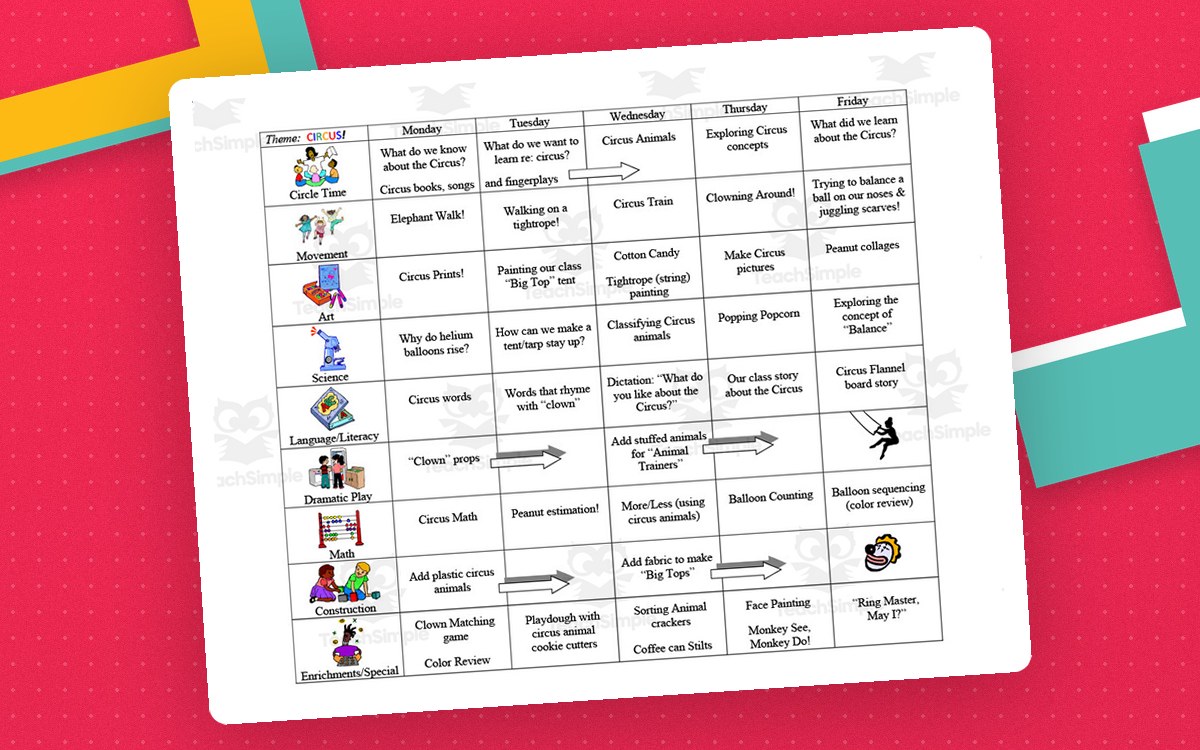 Circus Week-Long Lesson Plan Template preview