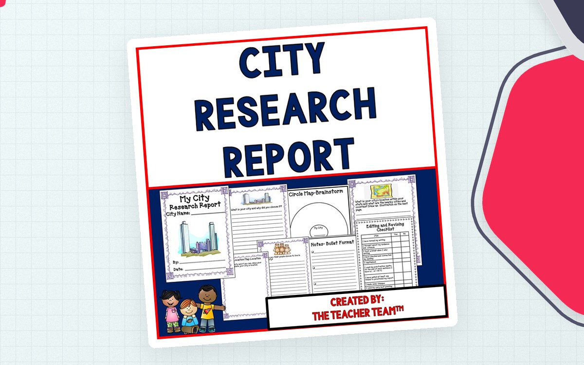 City Research Report preview: A cover page for recording the chosen city, author, and date