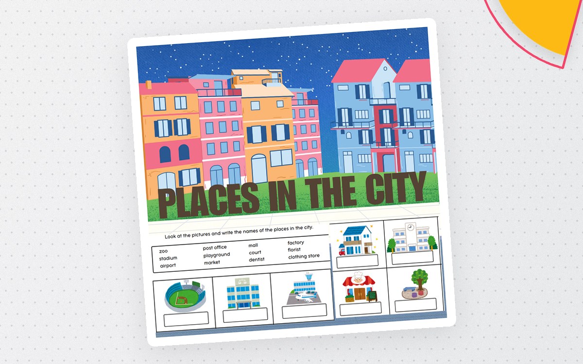 Places in the City – ESL Vocabulary Worksheet Set teaching resource preview