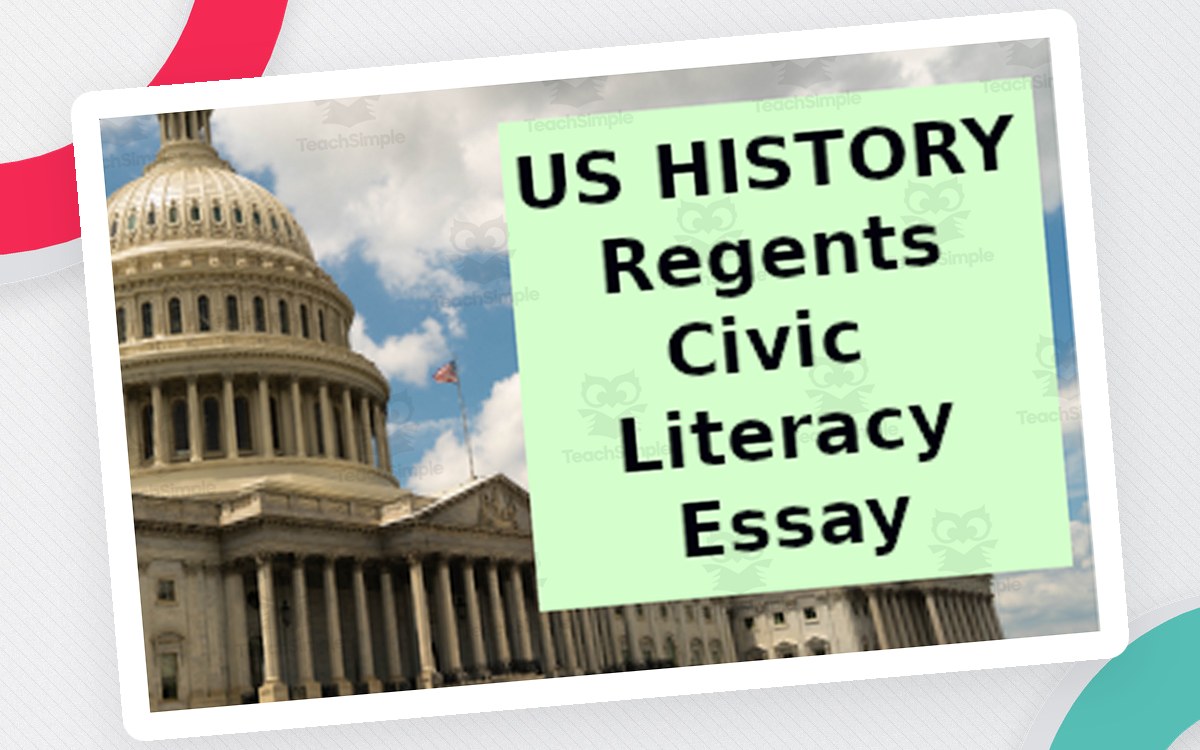 US History Regents Civic Literacy Essay cover with the U.S. Capitol beside a pale green title panel.