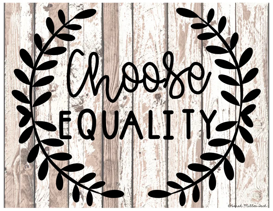 Civil rights slogan poster reading 'Choose Equality,' one of the classroom display posters in the set