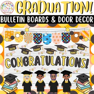 Class Of 2024!: Graduation Bulletin Board And Door Decor Kit | June – sample page 3