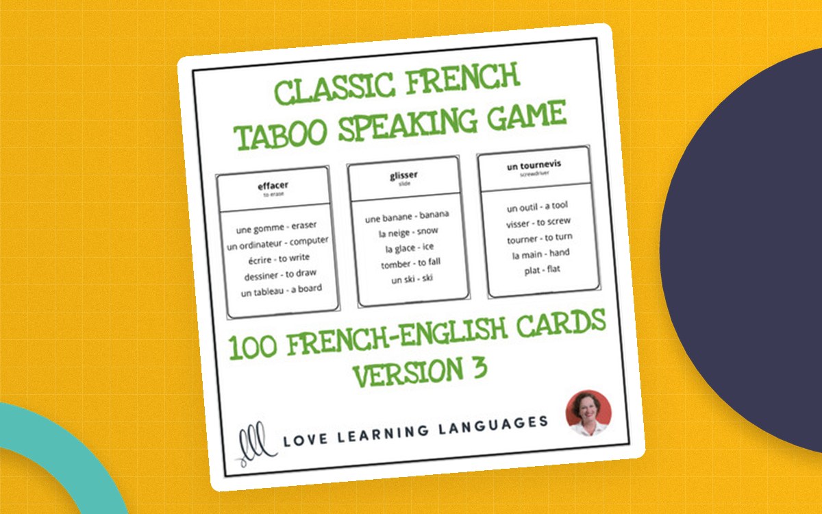 Classic French Taboo Speaking Game - Version 3 - Jeu de Tabou en Français preview