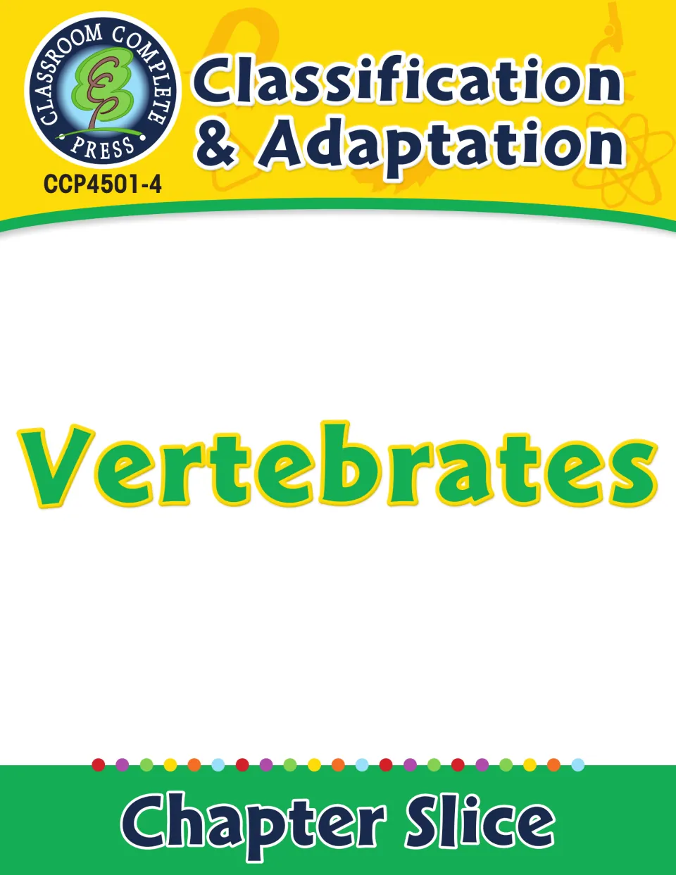 Vertebrates chapter slice of the Classification & Adaptation science series: the cover page