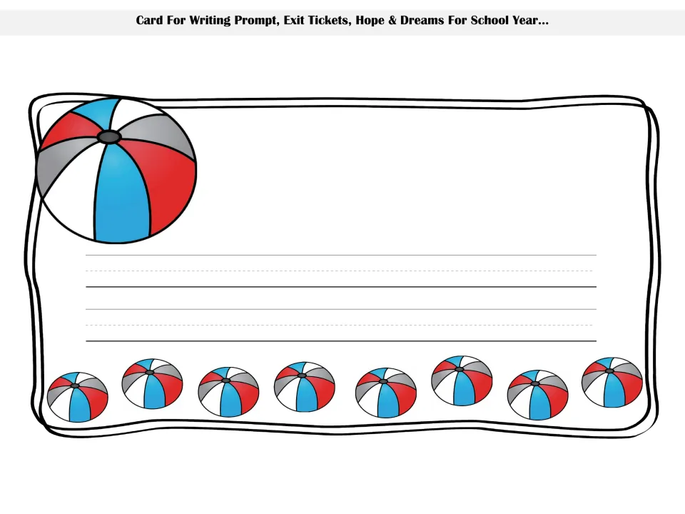 Writing prompt card with two sets of handwriting lines for exit tickets or hopes and dreams for the school year