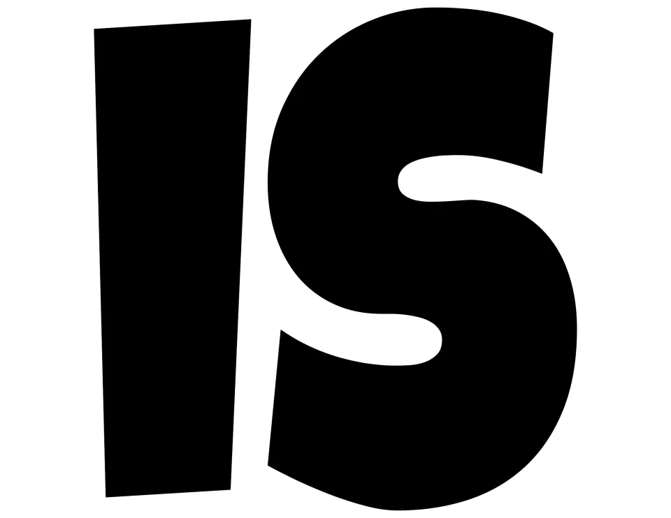 Bold black letters IS for the second line of the door display, set beneath the SCIENCE letters to form the slogan