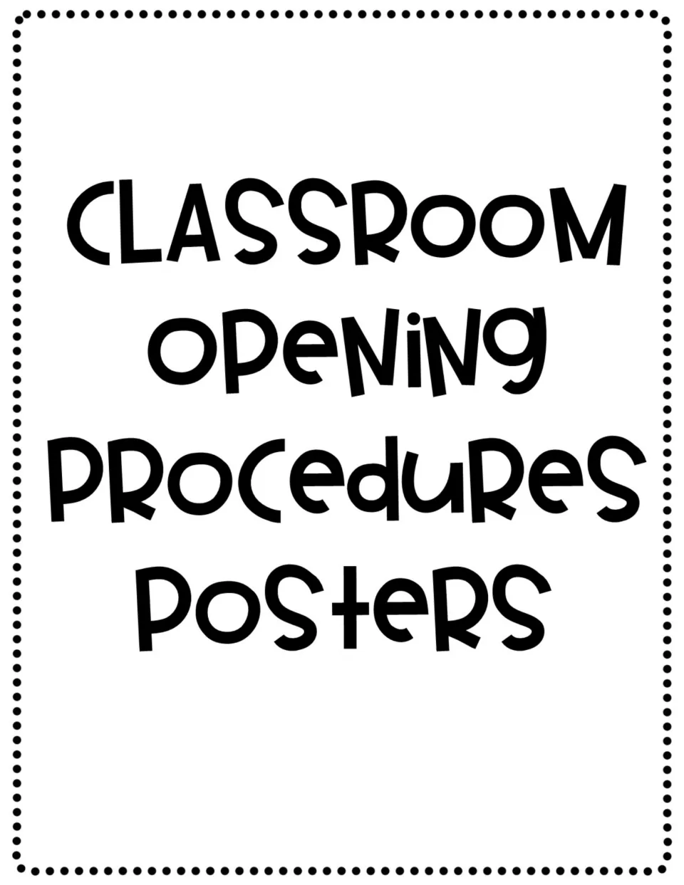 Cover titled 'Classroom Opening Procedures Posters' for a set of visual reminders about classroom entry