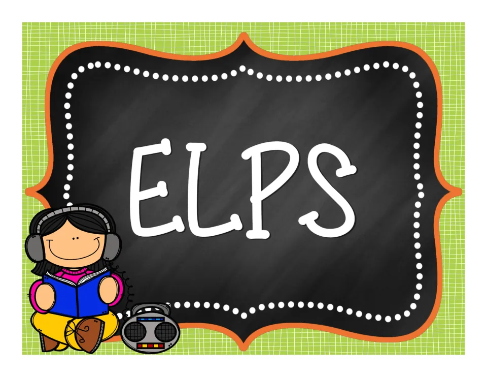ELPS subject sign labeled 'ELPS', presented as a single full-page sign in the classroom decoration set