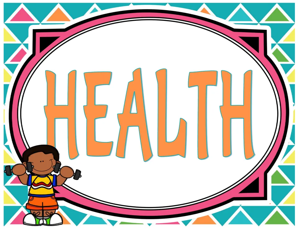 Classroom subject sign reading 'HEALTH,' one of the printable labels for subject areas in the classroom.