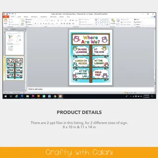 Classroom Where Are We Door Sign in Owl Theme - 100% Editable – preview 1