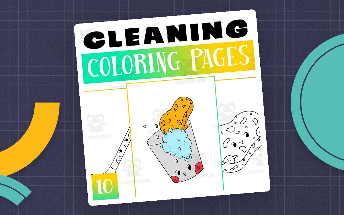 Cleaning Coloring Pages Worksheet Activity preview