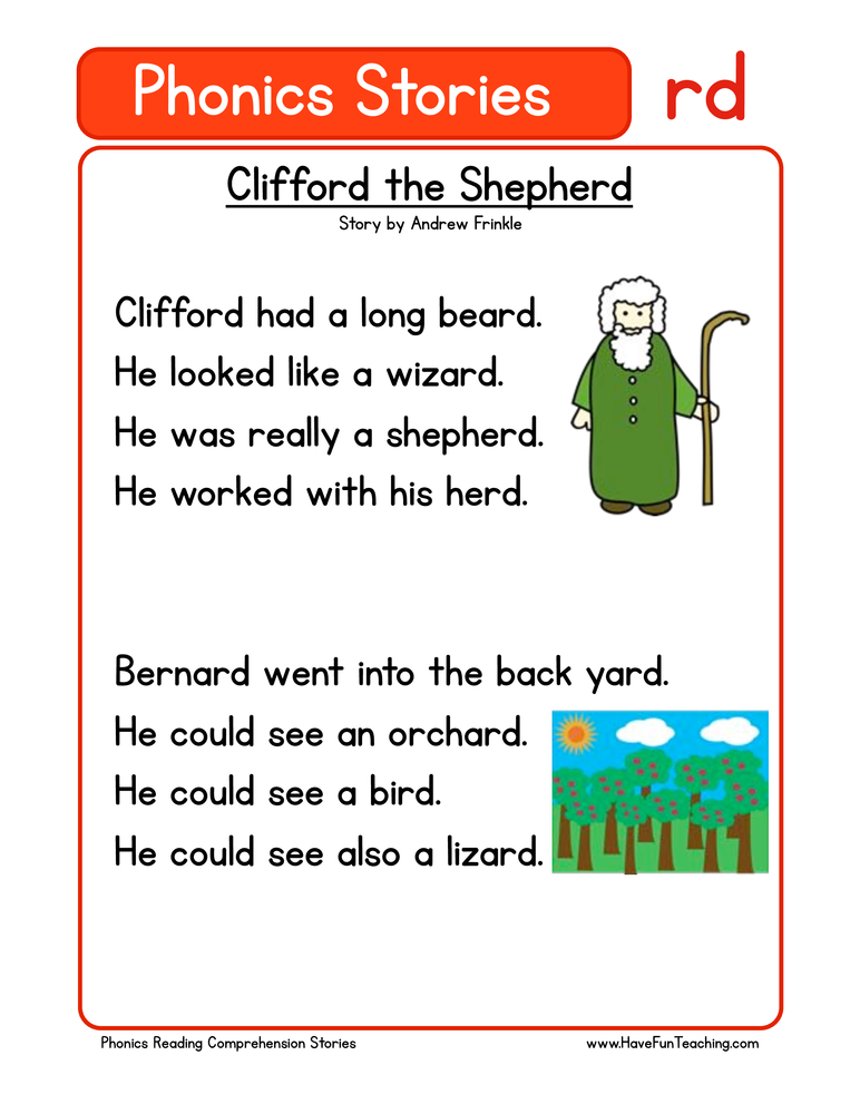Clifford the Shepard RD Phonics Stories Reading Comprehension Worksheet teaching resource preview