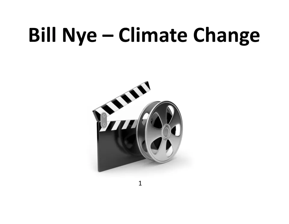 Lesson video reference titled Bill Nye – Climate Change, marked as video 1 for the accompanying lesson