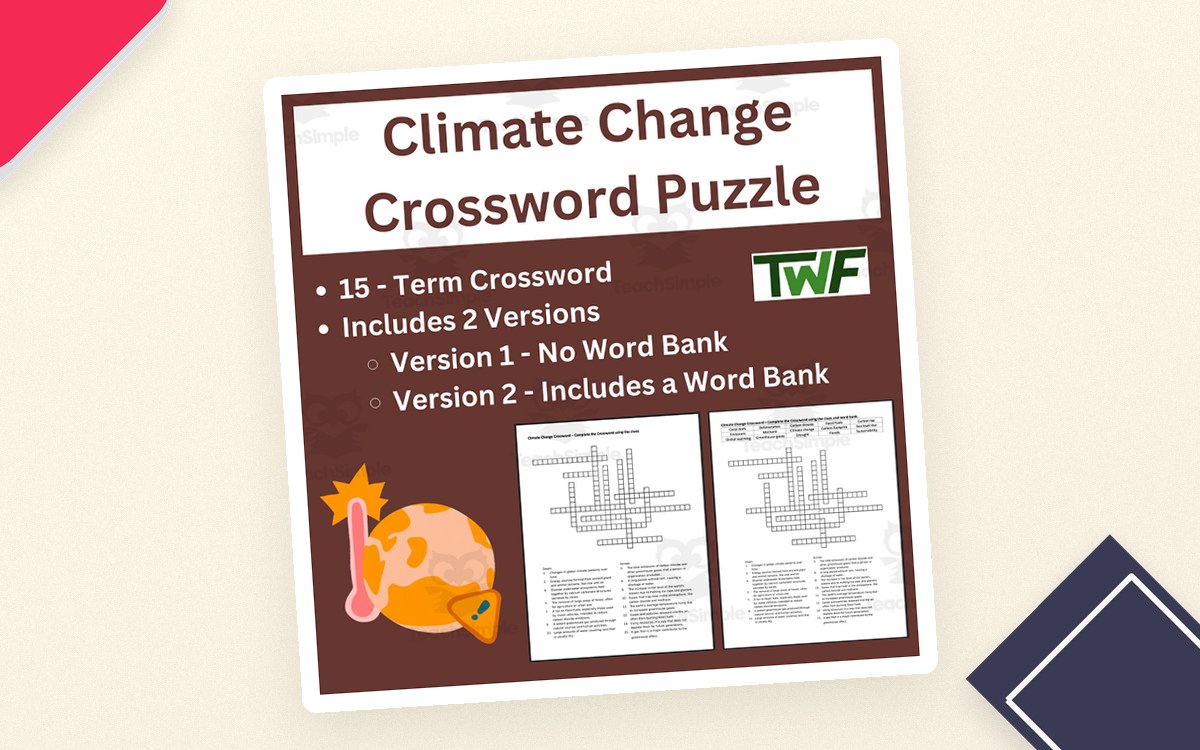 Climate Change Crossword Puzzle Activity preview