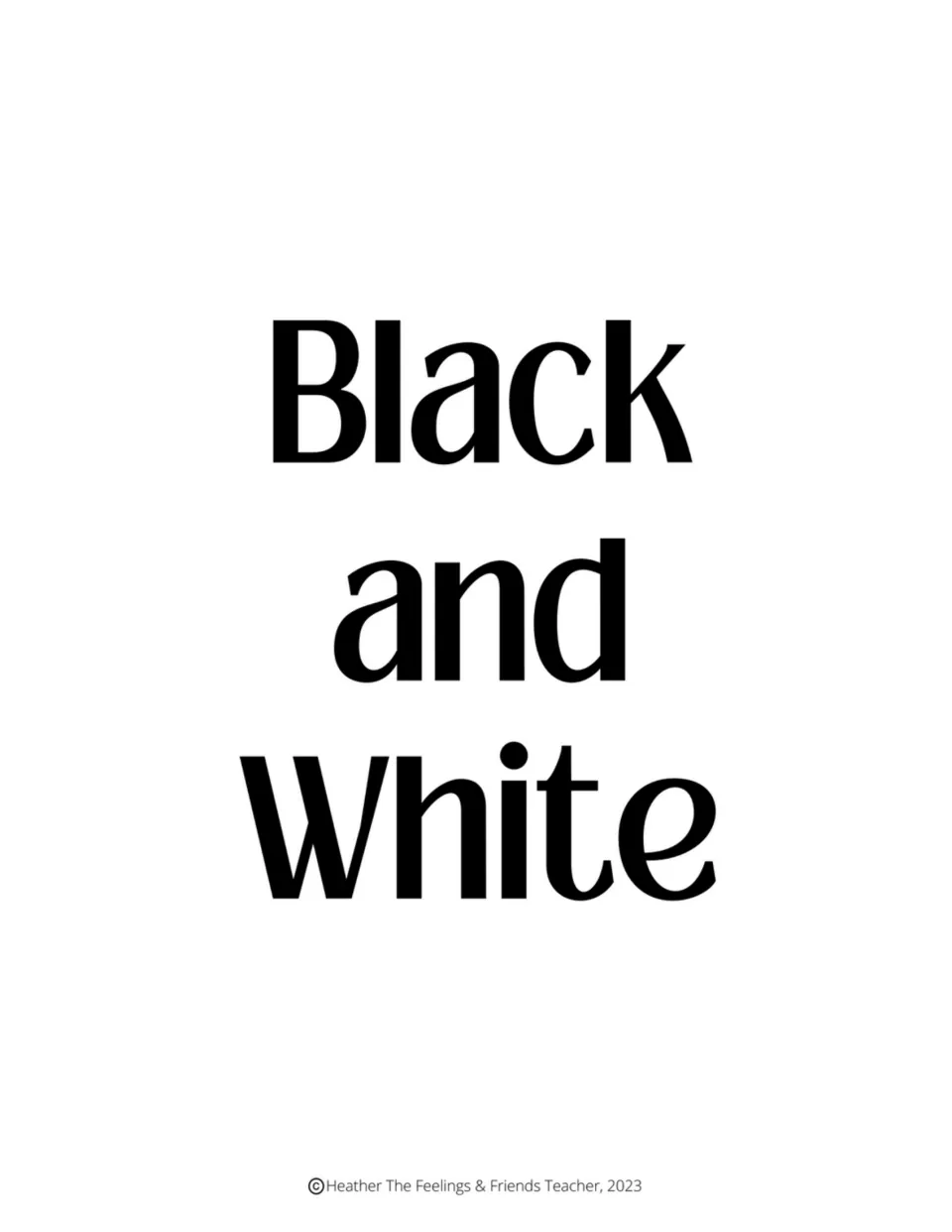 Black and White divider introducing the uncolored classroom behavior clip cards and their response choices