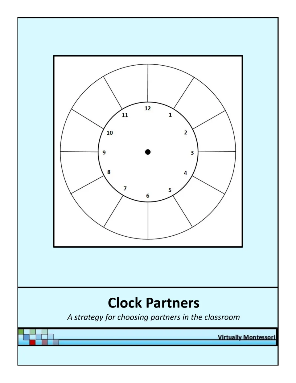 Clock Partners cover: a strategy for choosing classroom partners, shown with a blank clock face and 12 name sections