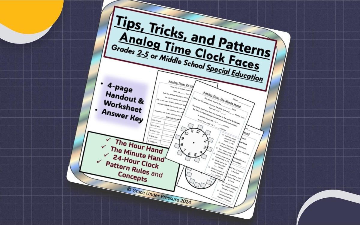 Clock Worksheets: Analog Time Patterns, Tips, and Tricks 24-Hour Clock preview