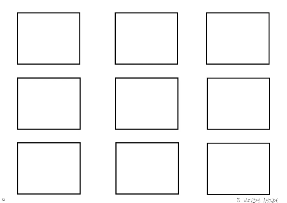 Nine blank card templates accompanying the color and black-and-white visual perception picture cards