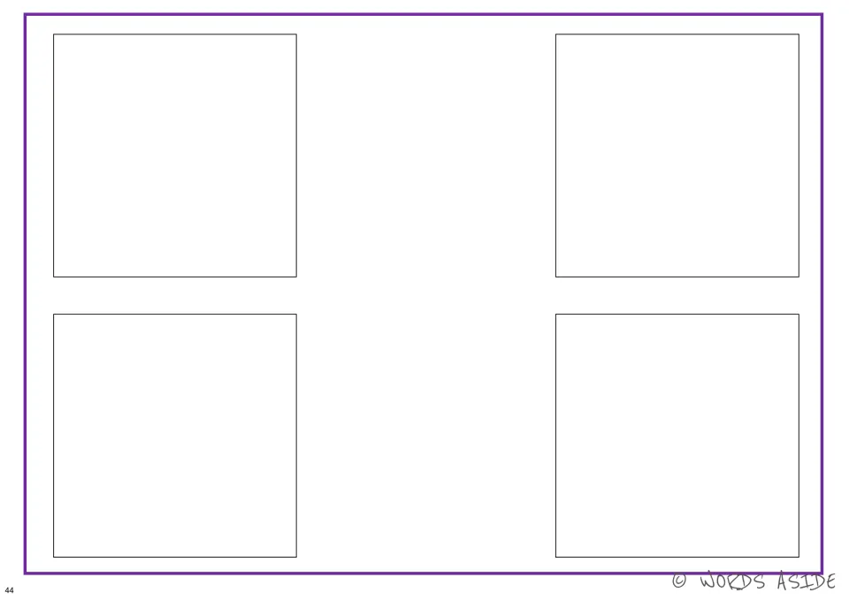 Second blank perception board template in the farm animal resource, with no animal pictures or words