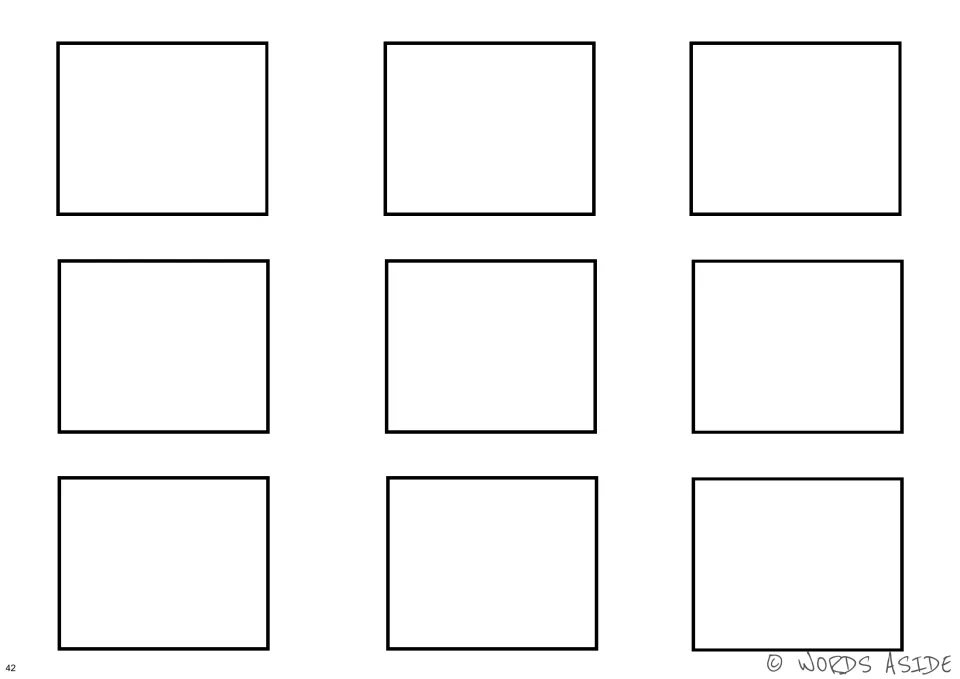 Nine blank picture card templates accompanying the footwear cognition boards and illustrated card sheets