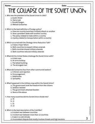 Collapse of the Soviet Union Reading Packet – sample page 2