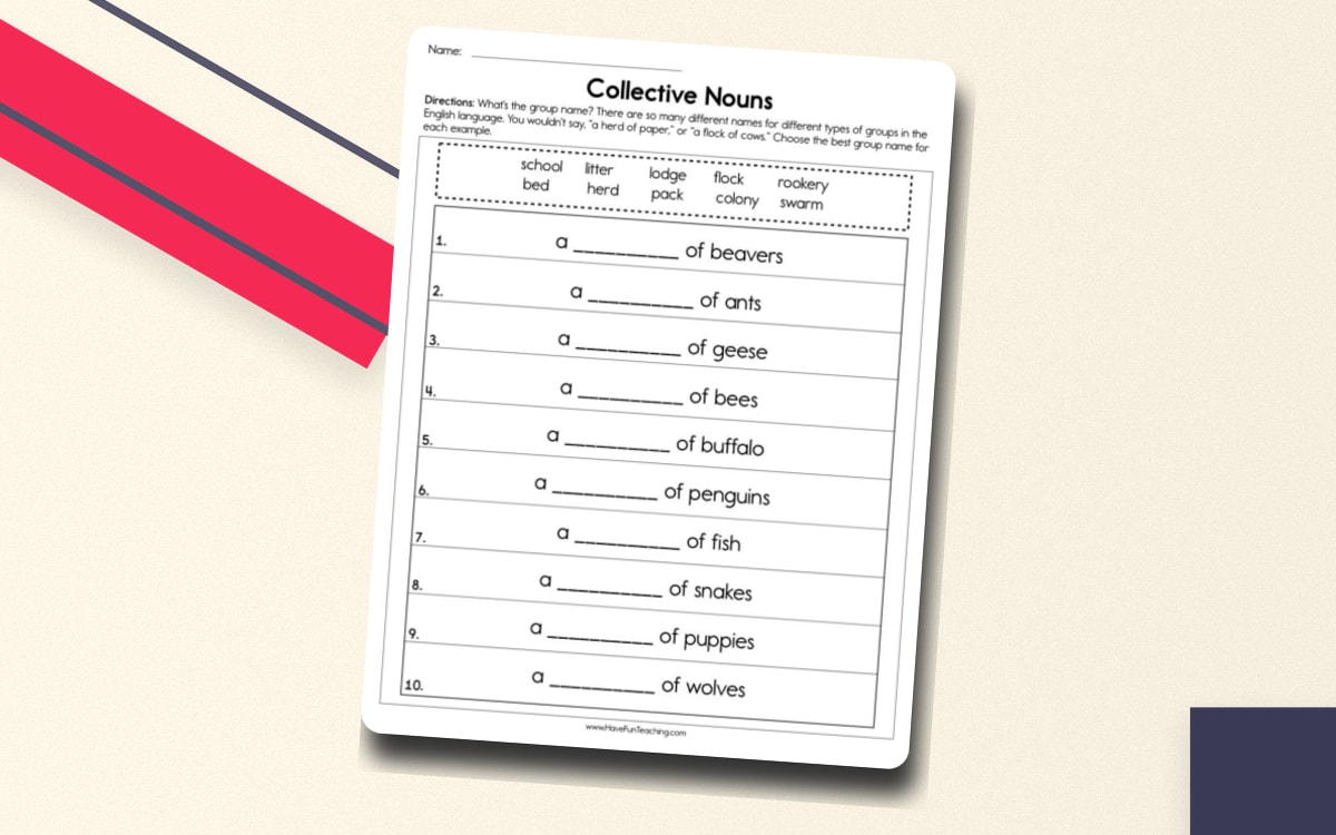 Collective Nouns Worksheet preview