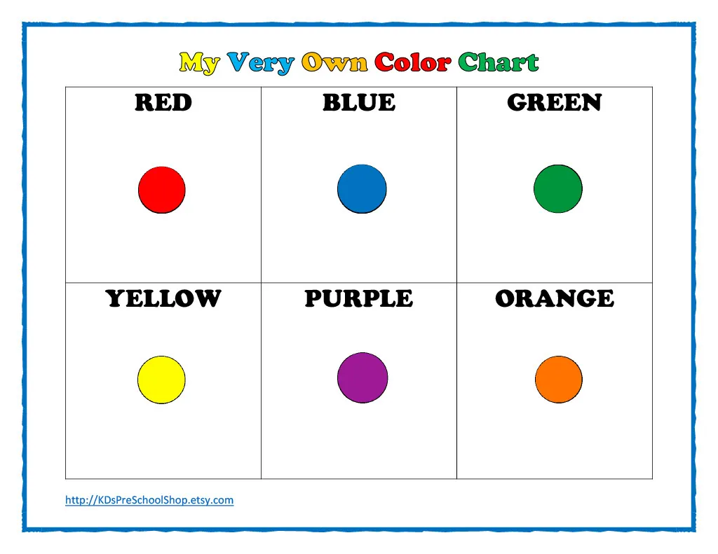 Color Chart For Kids Printable – Color Chart – cover