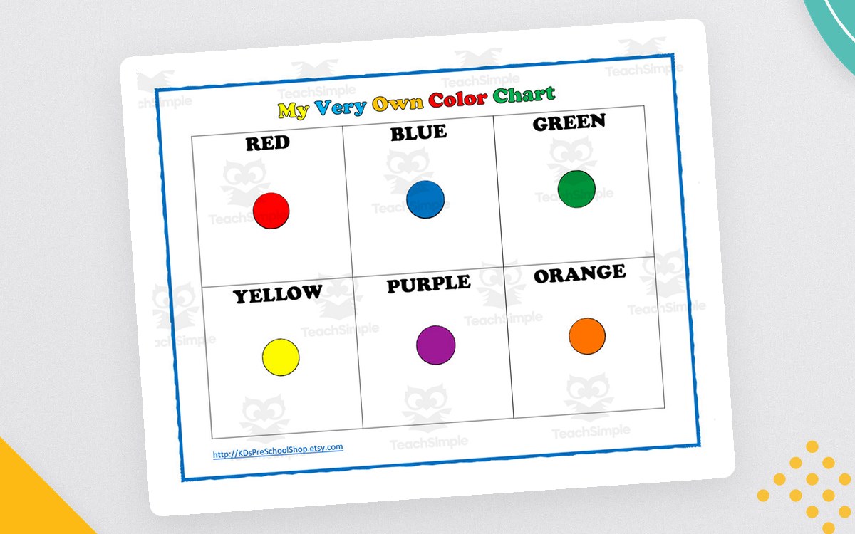 Color Chart – Printable Reference for Young Learners preview