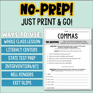 Commas Worksheets - 4 Grammar Practice Activities Worksheets – sample page 3