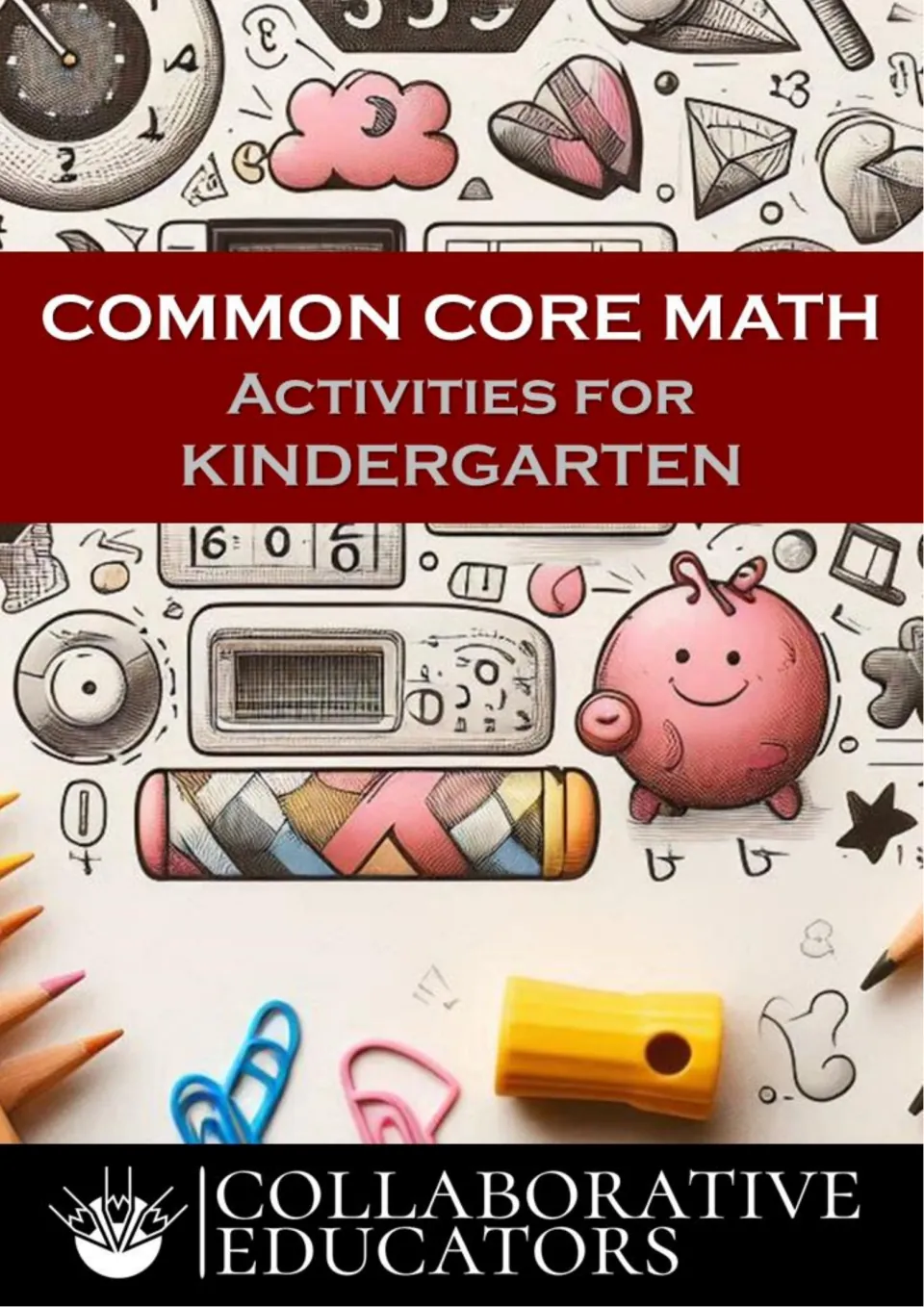 Cover of Common Core Math Activities for Kindergarten, a math worksheet packet by Collaborative Educators
