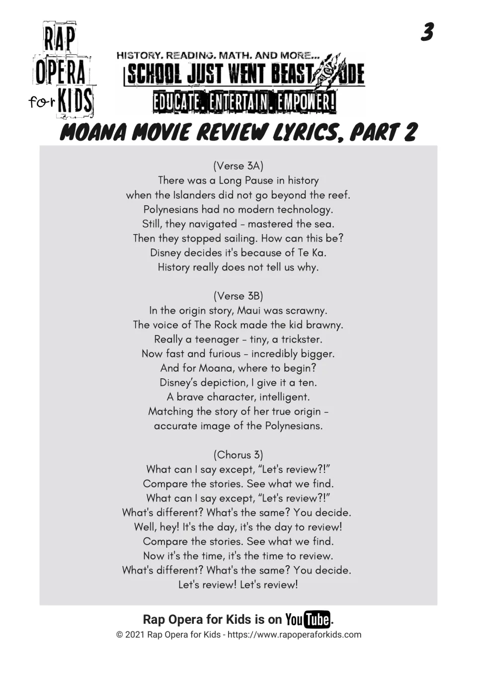 Moana movie review lyrics, part 2: verses on the Long Pause in sailing, scrawny versus brawny Maui and Moana's depiction