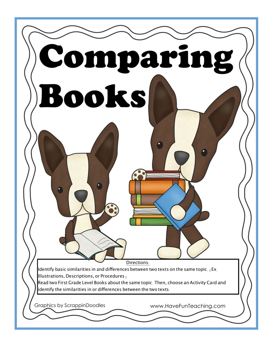 Comparing Books cover: read two books on one topic, then use an activity card to find similarities and differences