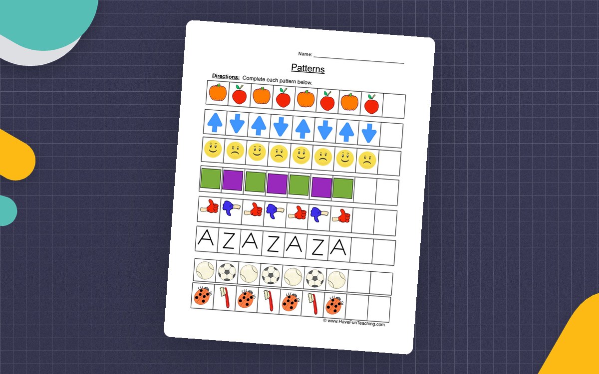 Complete the Patterns Worksheet – Math Practice teaching resource preview
