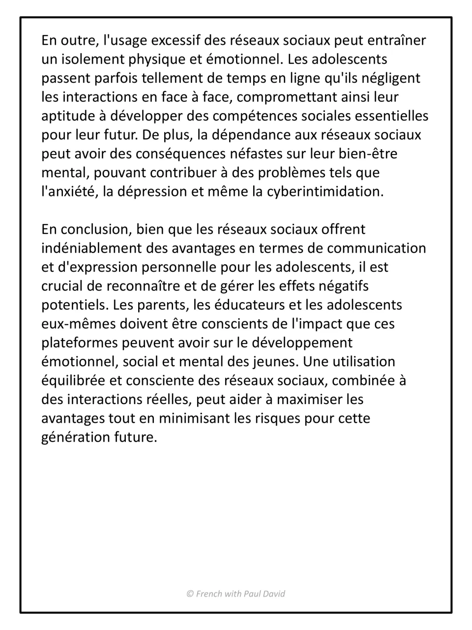 Argumentative essay, part 2: students read on isolation, addiction and cyberbullying, then the call for balanced use