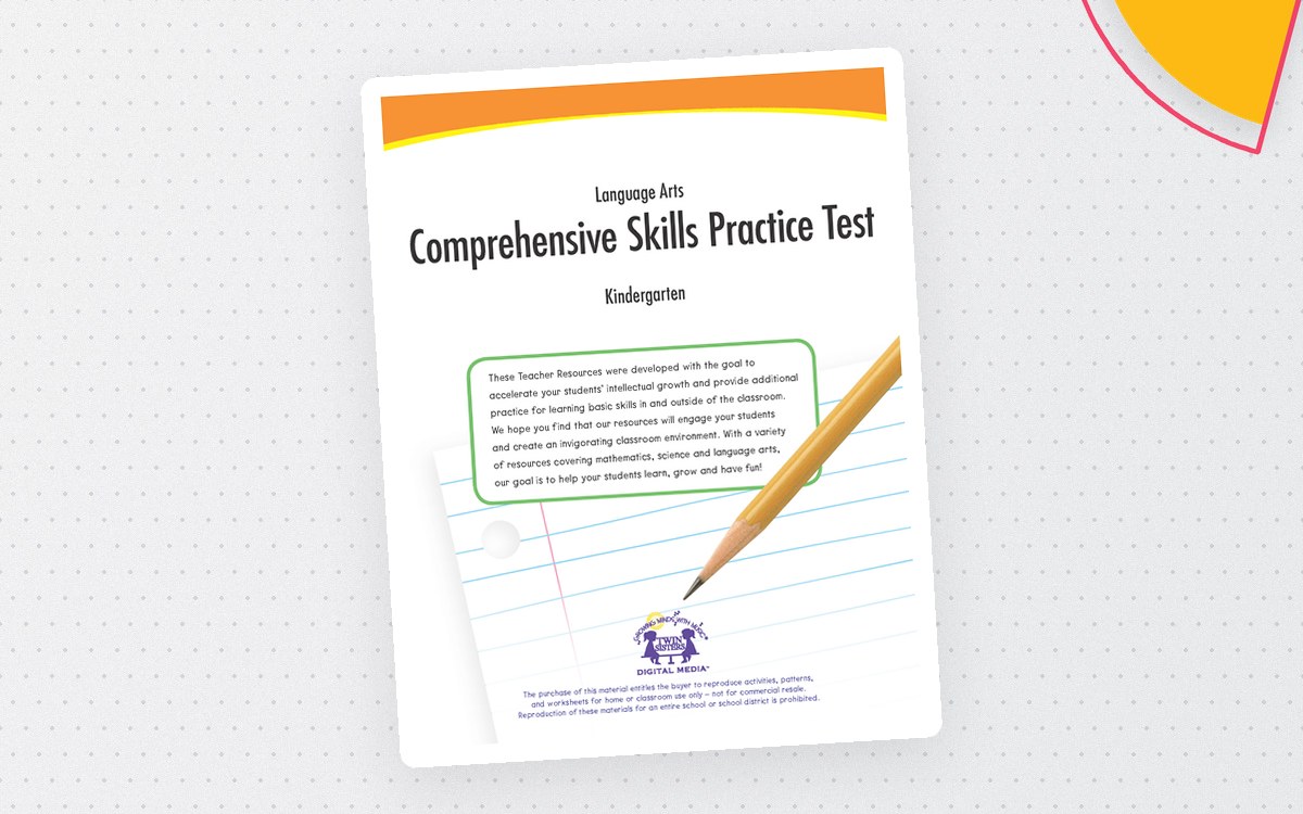 Kindergarten Language Arts Practice Test – Skills teaching resource preview