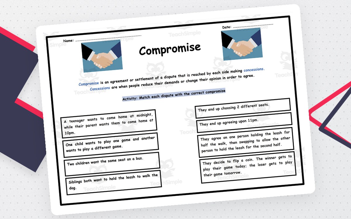 Compromise: Activity preview: a compromise/concessions definition passage