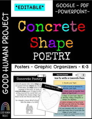 Concrete Shape Poetry – Posters & Graphic Organizers – cover
