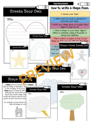 Concrete Shape Poetry – Posters & Graphic Organizers – preview 1