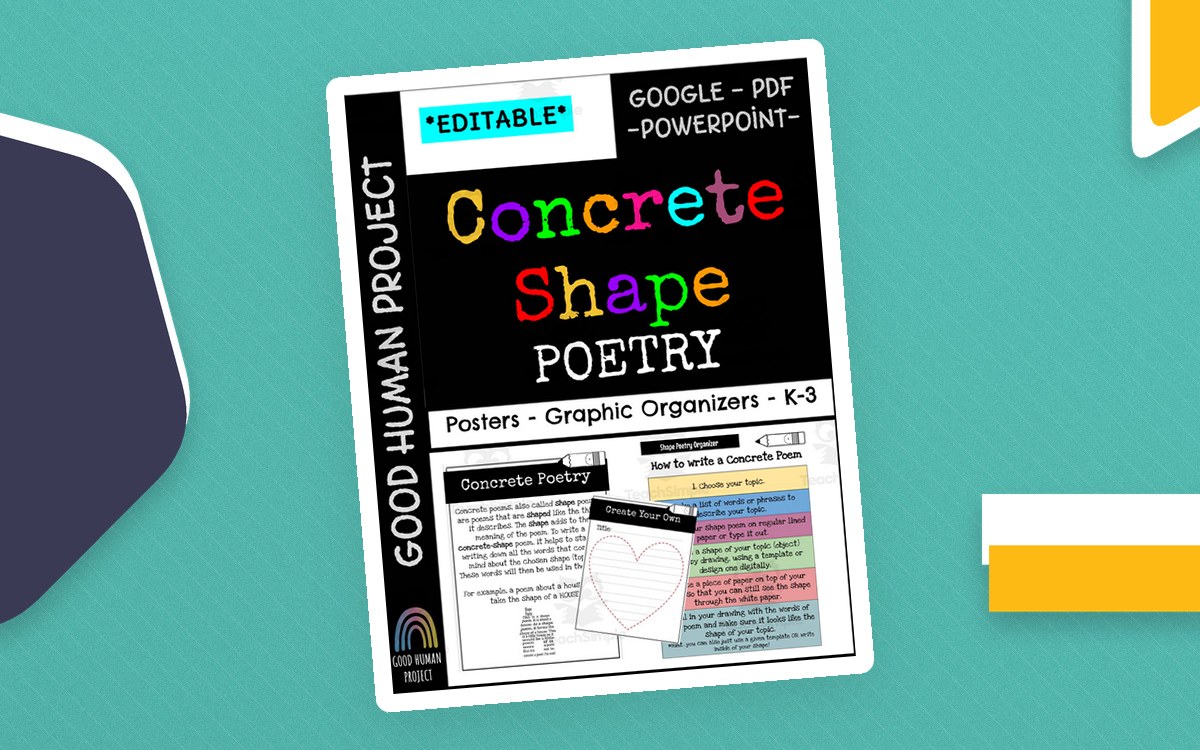 Concrete Shape Poetry – Posters & Graphic Organizers preview: Concrete Poetry definition poster