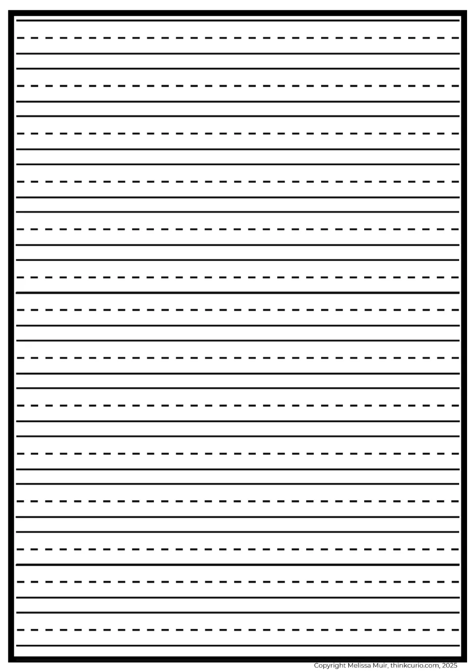 Conflict resolution story, continued: a blank handwriting page where students keep drafting their story