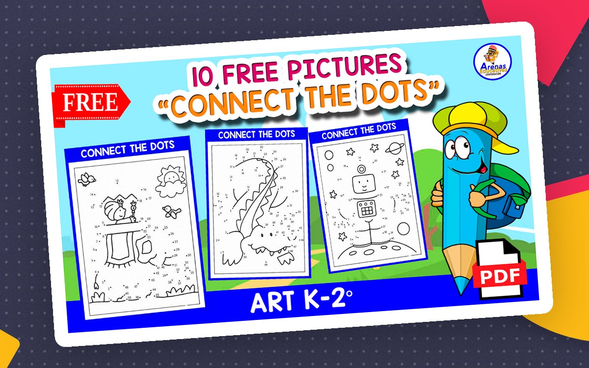 CONNECT THE DOTS | 10 FREE PICTURES preview: 10 connect-the-dot activity pages